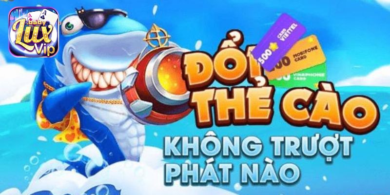 Giao diện trò chơi bắn cá đổi thẻ cào với hiệu ứng sống động