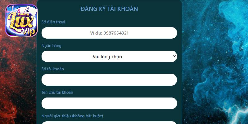 Giao diện đăng ký tài khoản dễ dàng trên nền tảng trực tuyến